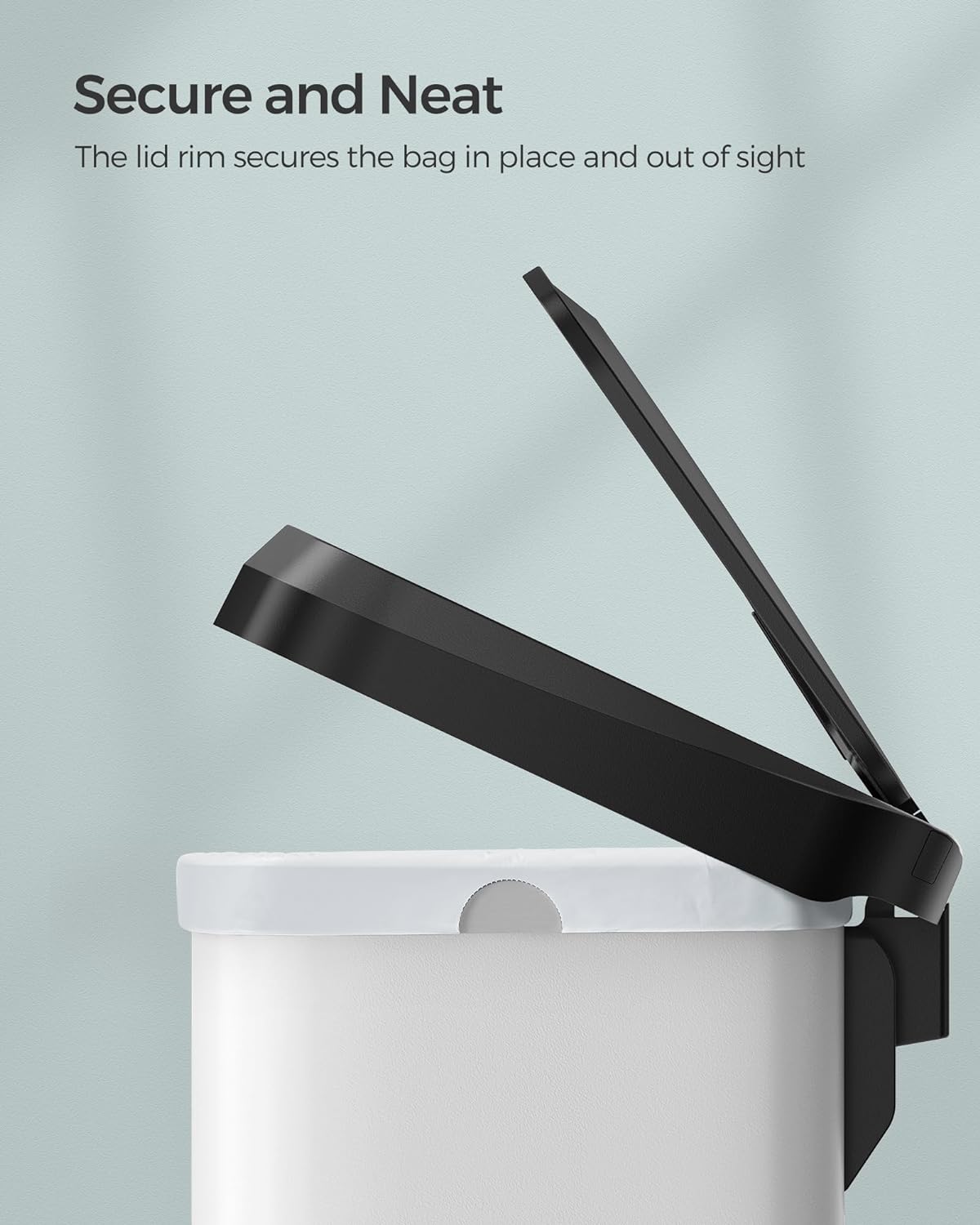 Garbage bin - Waste bin - 68liter - Metal - With lid - White