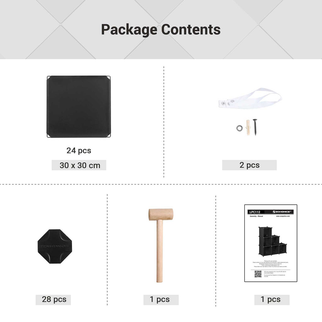 Storage grab - cube cabinet - plastic - 6 compartments - black