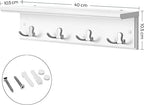 Wall coat rack - Hall coat rack - With 4 double hooks - with board