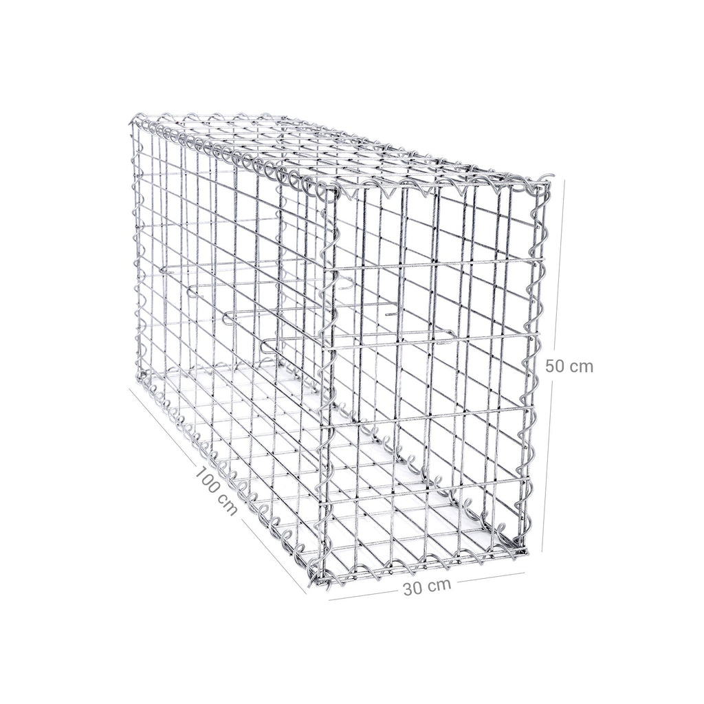 Schanskorf - Stainless Steenkarf - Gabion - 100 x 50 x 30 cm - Silver