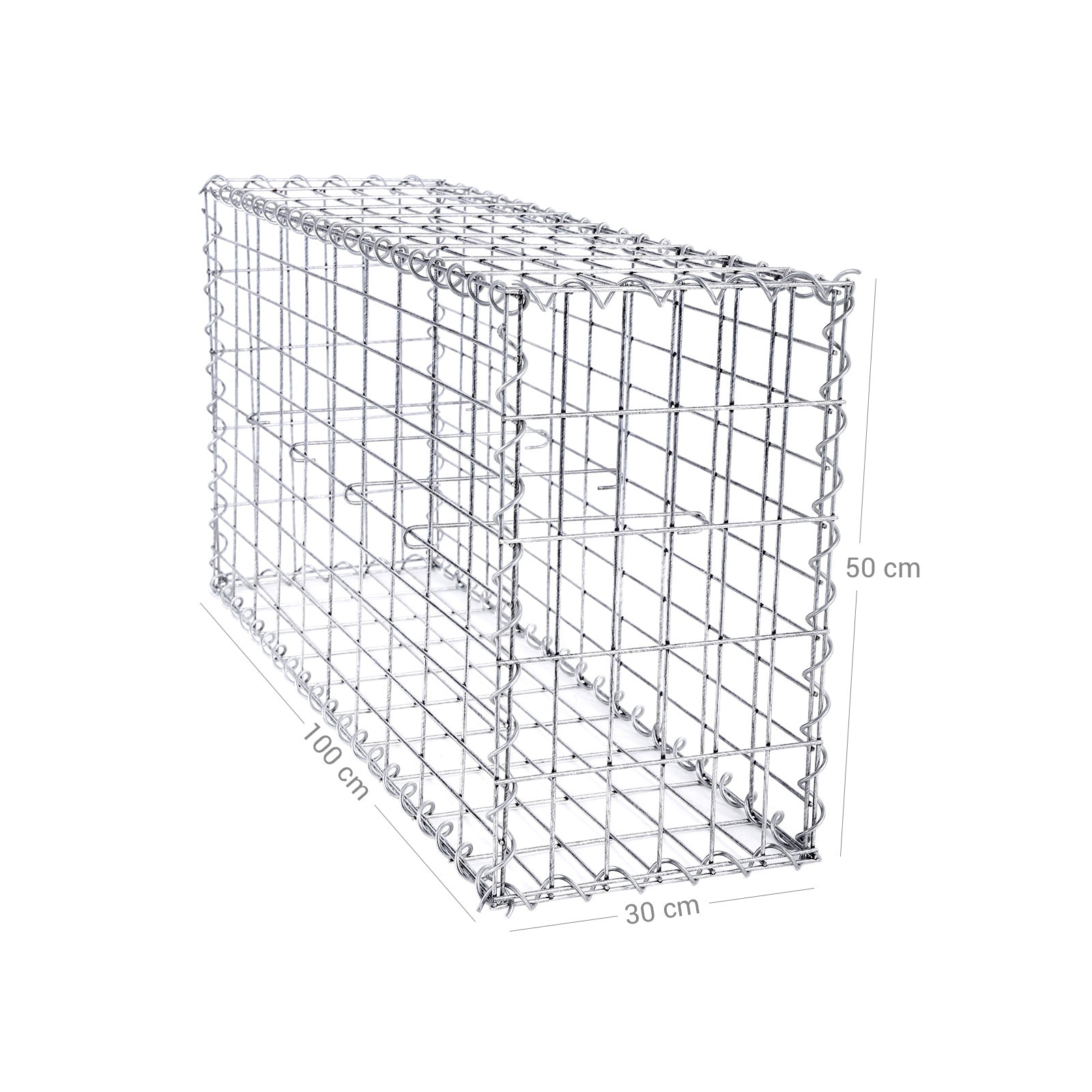 Schanskorf - Stainless Steenkarf - Gabion - 100 x 50 x 30 cm - Silver
