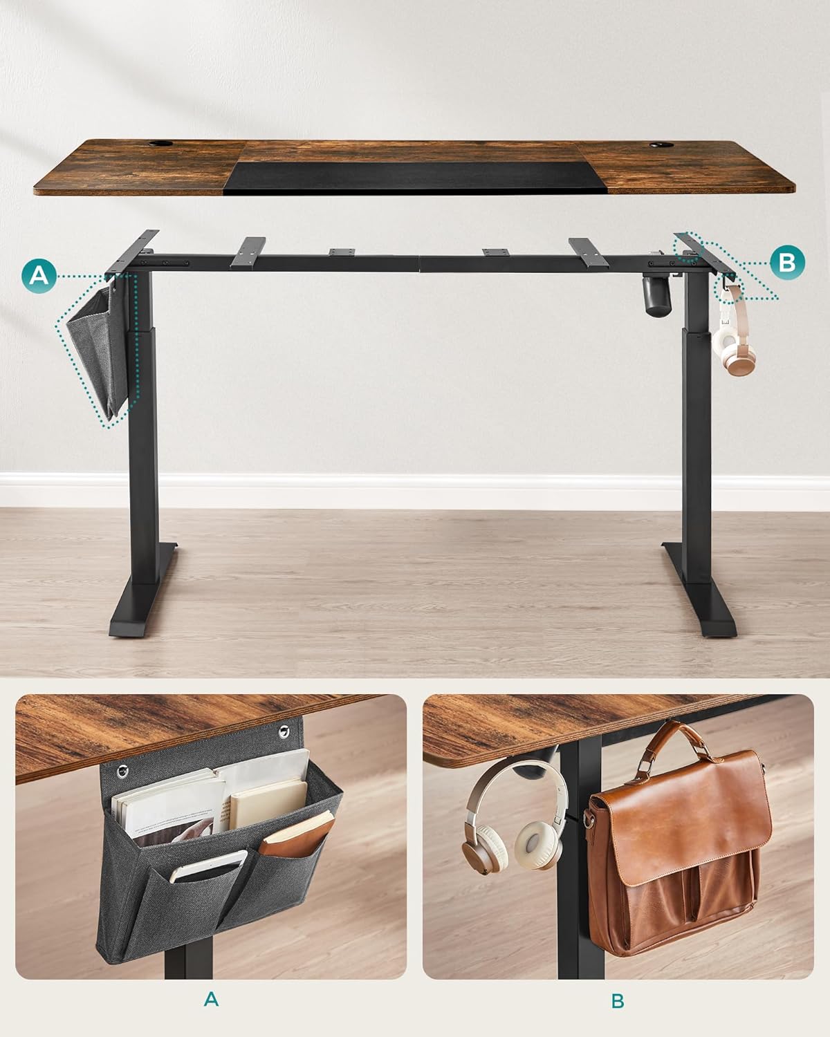 Desk - Electric desk - With wheels and storage bag