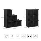 Storage grab - cube cabinet - plastic - 6 compartments - black