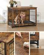 Dog Cage - Bench - Extra strong - Wood/metal frame - Brown