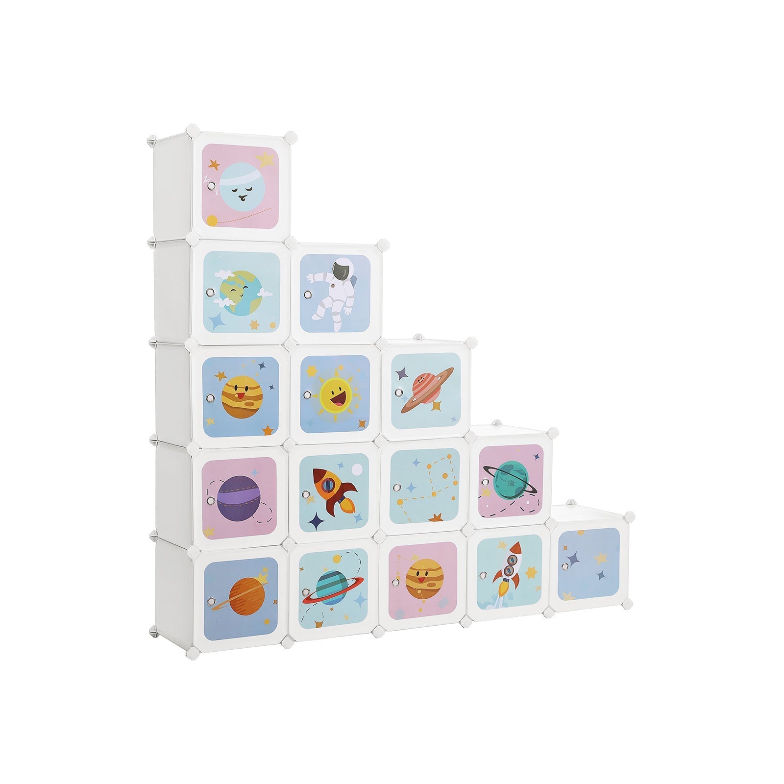Storage cabinet - Children's cabinet with doors - Plastic shoe rack - White