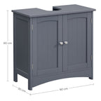 Washbasin cabinet - Bathroom furniture - With 2 doors - Country style - Gray