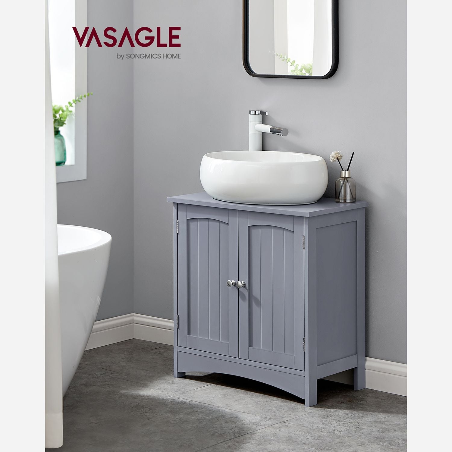 Bathroom cabinet -WASBAK CABRICE - Two doors - Gray