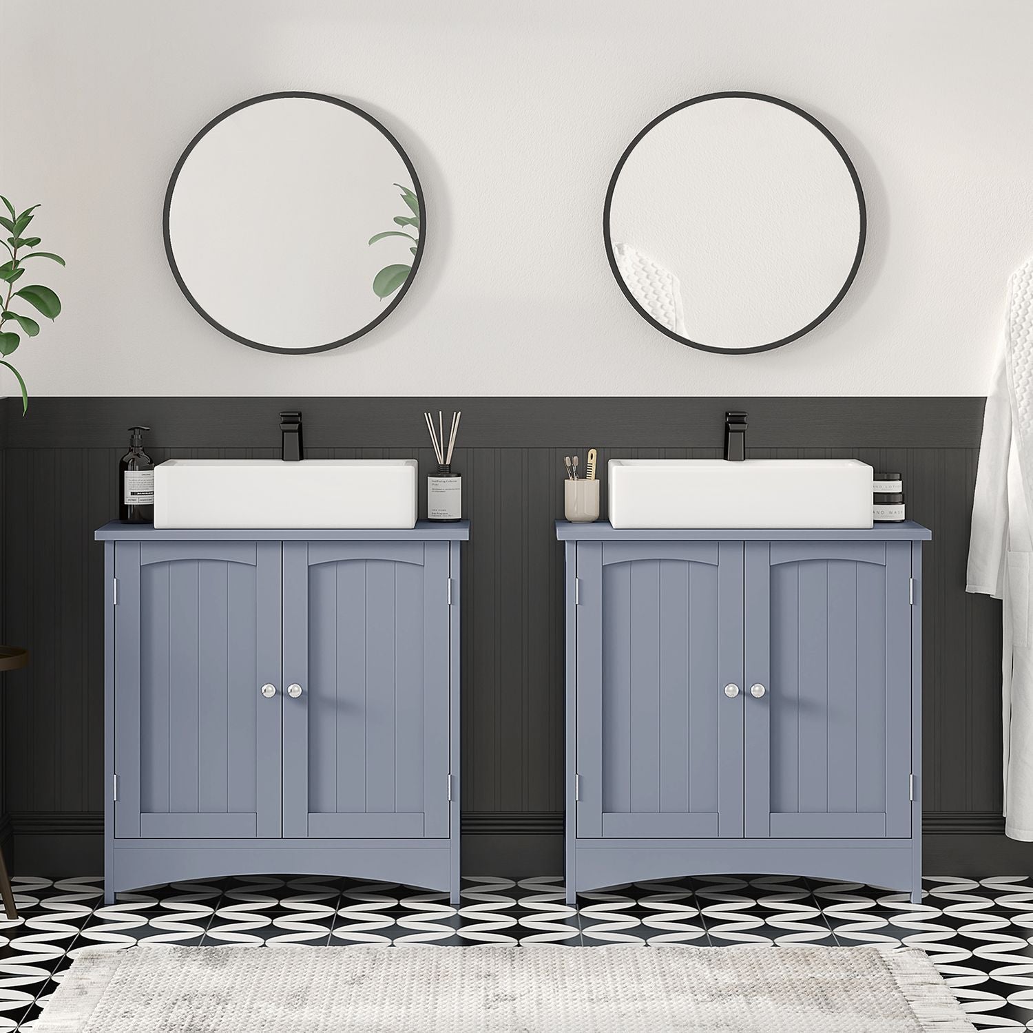 Bathroom cabinet -WASBAK CABRICE - Two doors - Gray