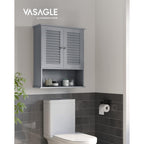 Bathroom furniture - with adjustable shelf and slat doors