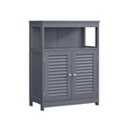 Bathroom cabinet - Kitchen cupboard with open compartment - Gray