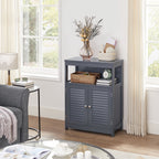 Bathroom cabinet - Kitchen cupboard with open compartment - Gray