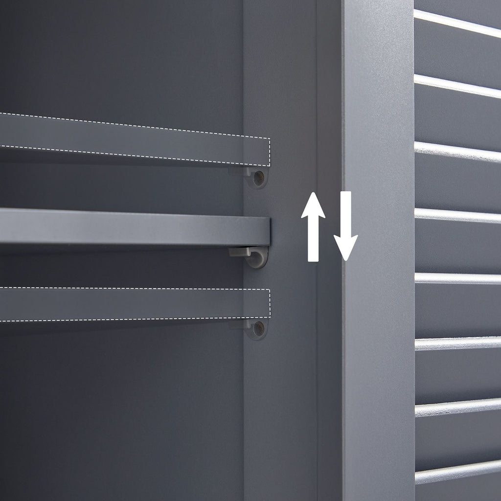 Bathroom cabinet - Kitchen cupboard with open compartment - Gray