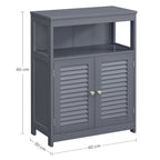 Bathroom cabinet - Kitchen cupboard with open compartment - Gray