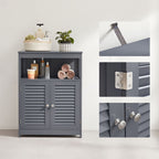 Bathroom cabinet - Kitchen cupboard with open compartment - Gray