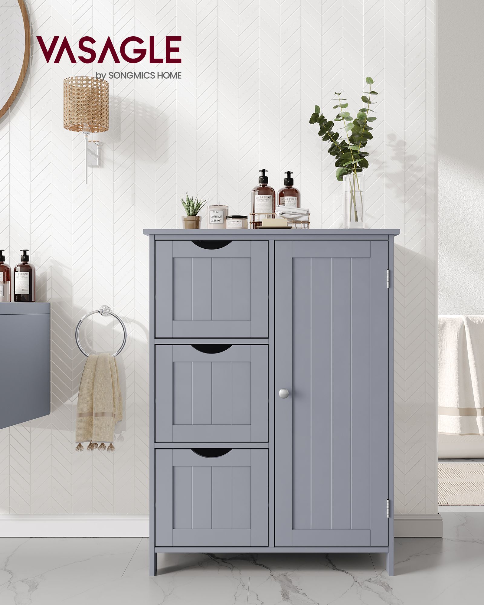 Bathroom furniture - With 3 drawers & cupboard door
