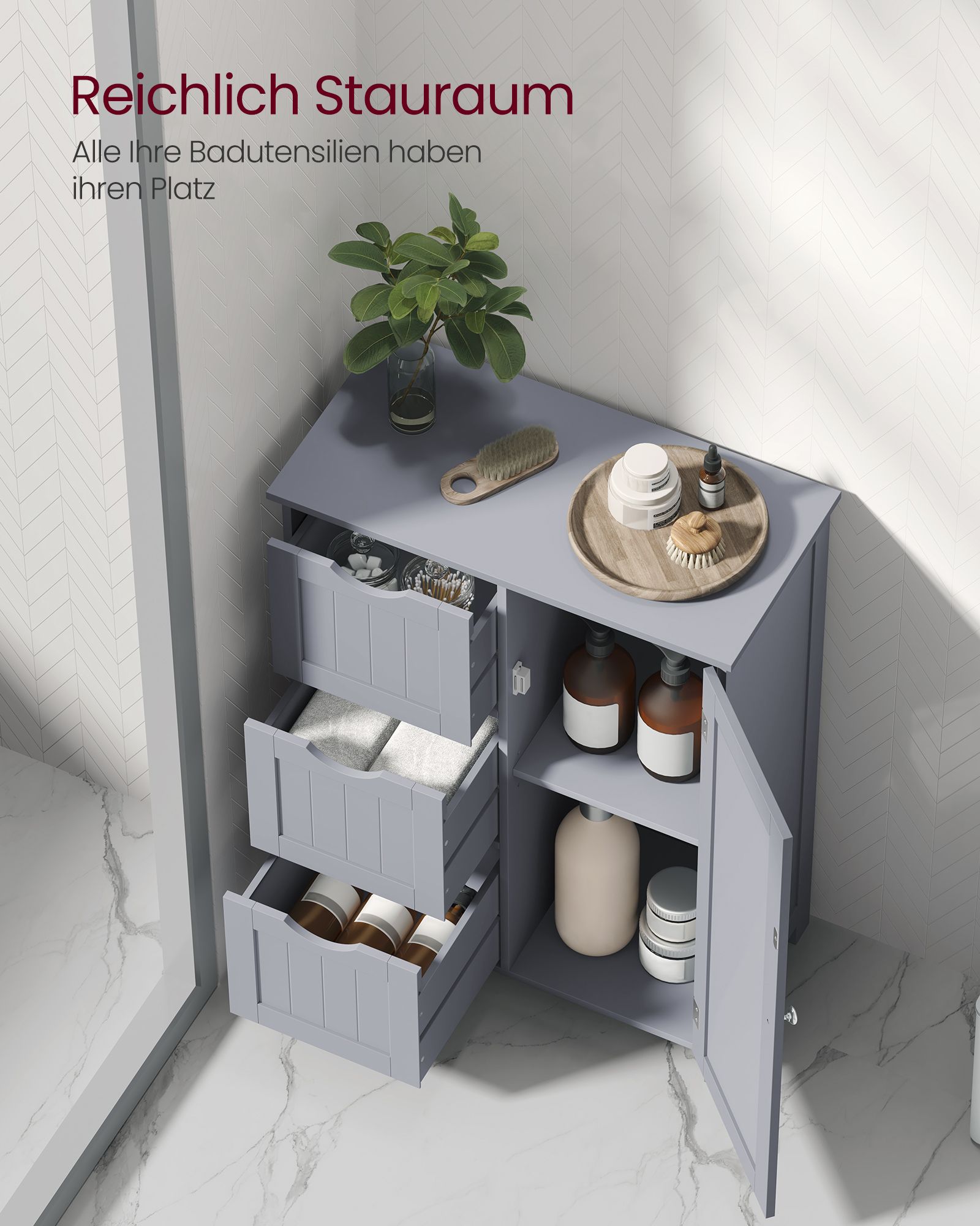 Bathroom furniture - With 3 drawers & cupboard door