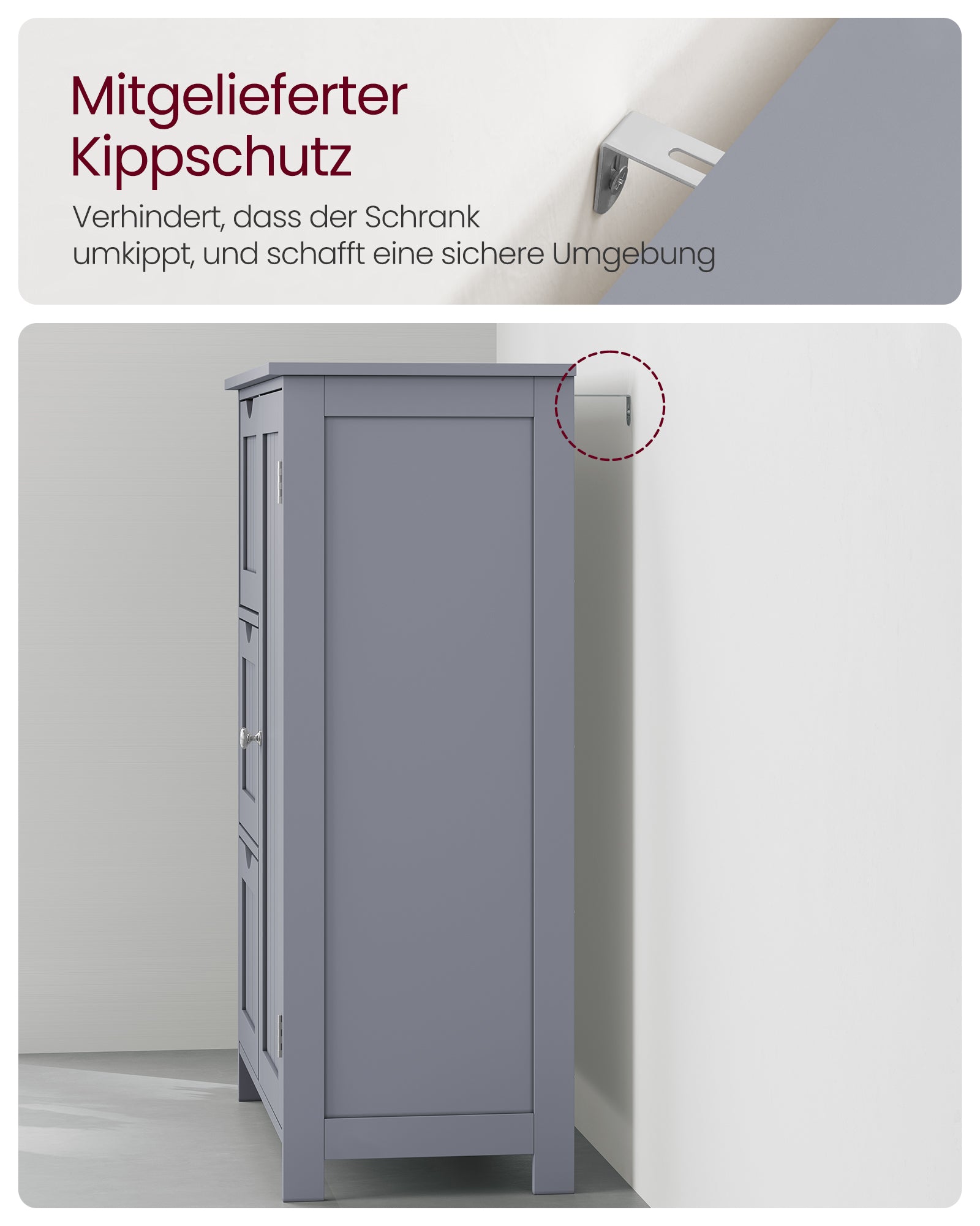 Bathroom furniture - With 3 drawers & cupboard door