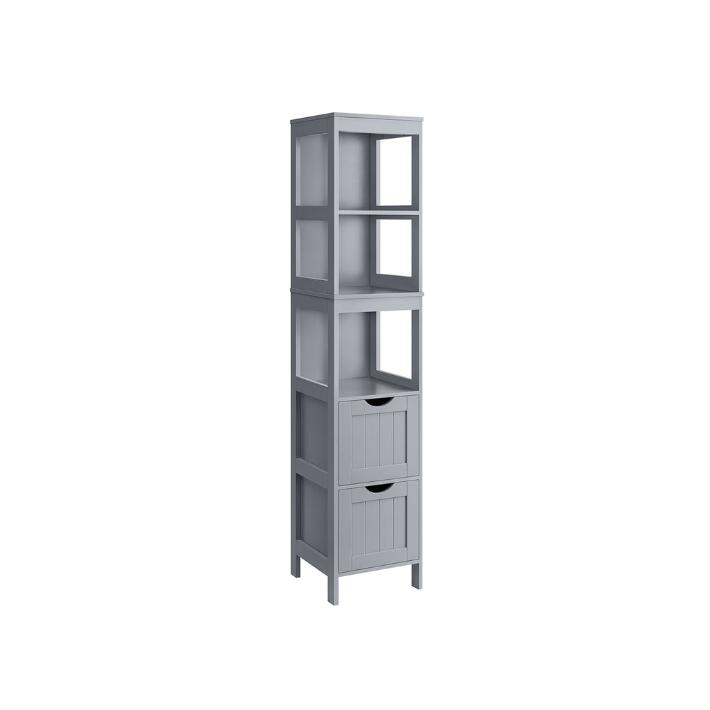Bathroom cabinet - high - narrow standing - pigeon gray