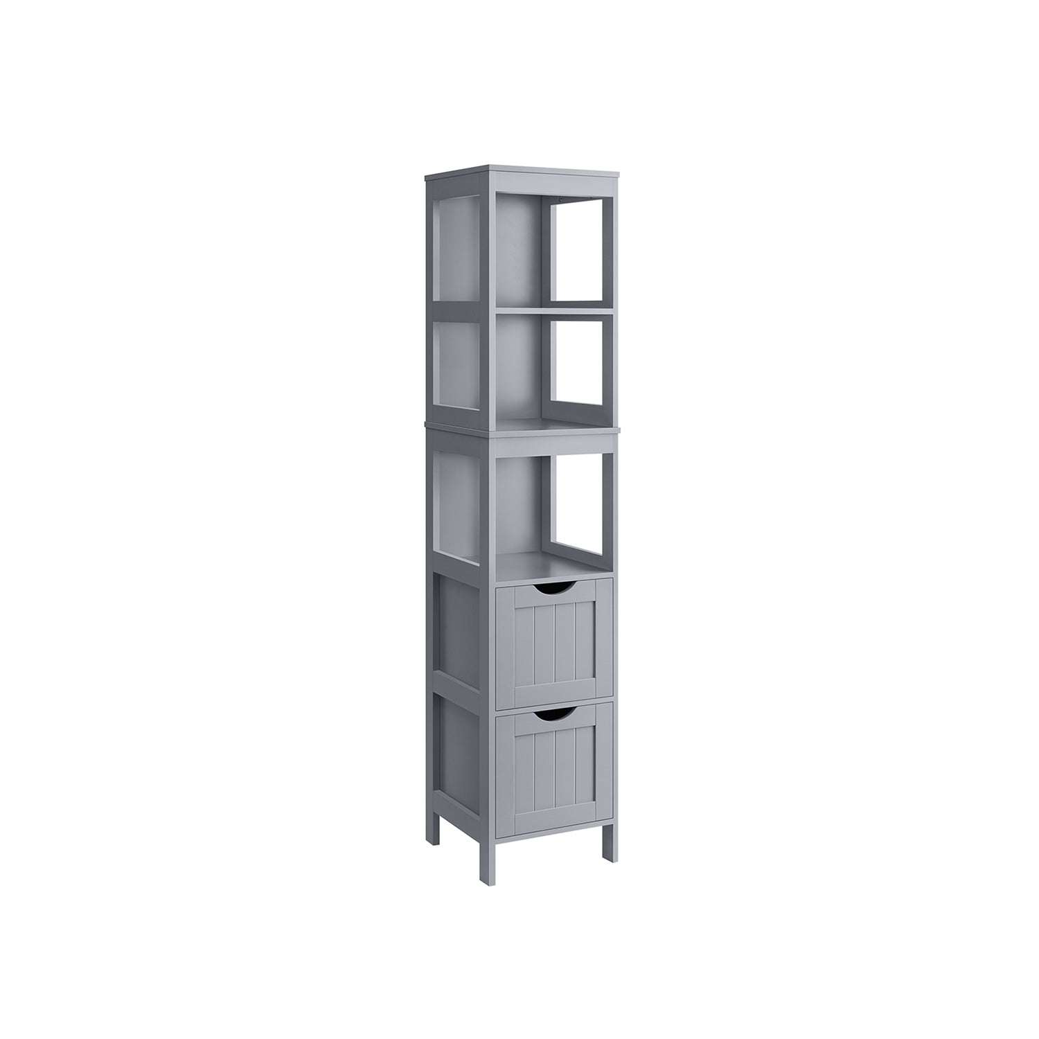 Bathroom cabinet - high - narrow standing - pigeon gray