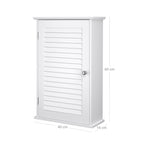 Bathroom cabinet - Wall cabinet with door - 40 x 16 x 60 cm - Wood - White