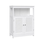 Bathroom cabinet - With open compartment - Adjustable shelves - White