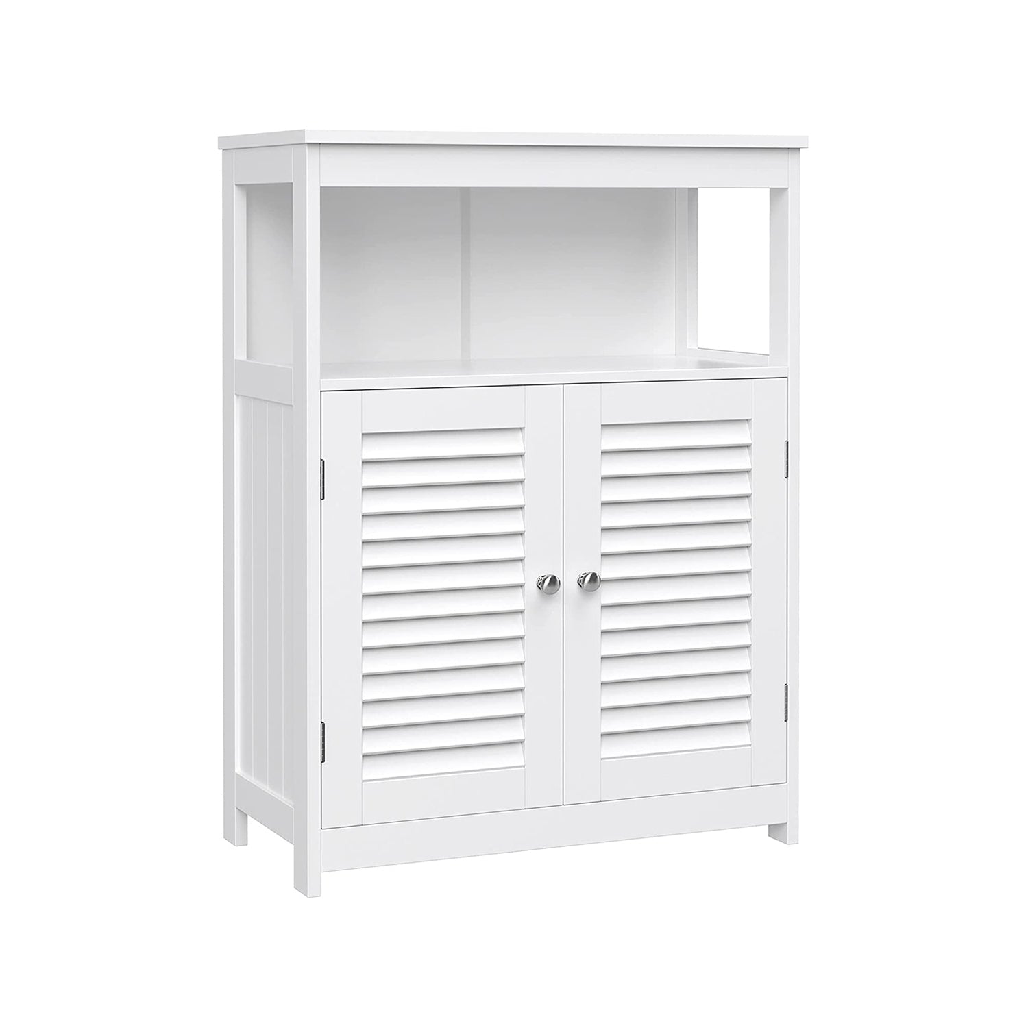 Bathroom cabinet - With open compartment - Adjustable shelves - White