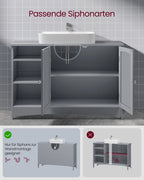 Washbasin cabinet - Extra long - 2 doors