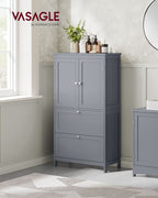 Bathroom cabinet - Living room cabinet - Doors - 2 drawers - From wood - Gray