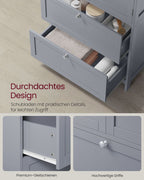 Bathroom cabinet - Living room cabinet - Doors - 2 drawers - From wood - Gray