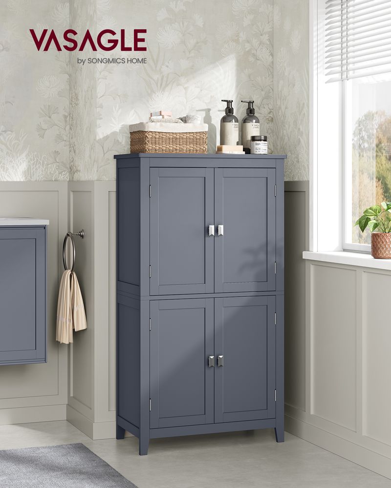 Bathroom cabinet - Living room cabinet - Doors - 4 doors - From wood - Gray