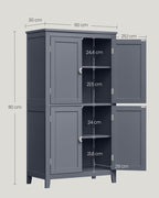 Bathroom cabinet - Living room cabinet - Doors - 4 doors - From wood - Gray
