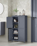 Bathroom cabinet - Living room cabinet - Doors - 4 doors - From wood - Gray