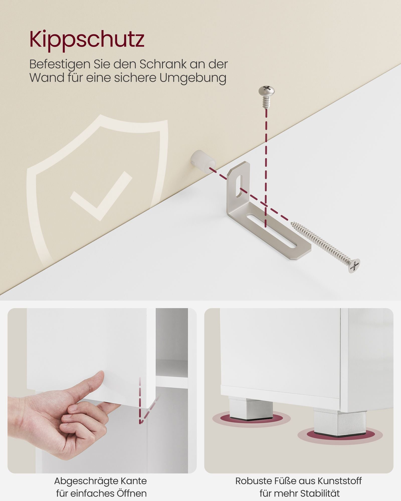Bathroom furniture - 30 x 30 x 170 cm - adjustable shelves
