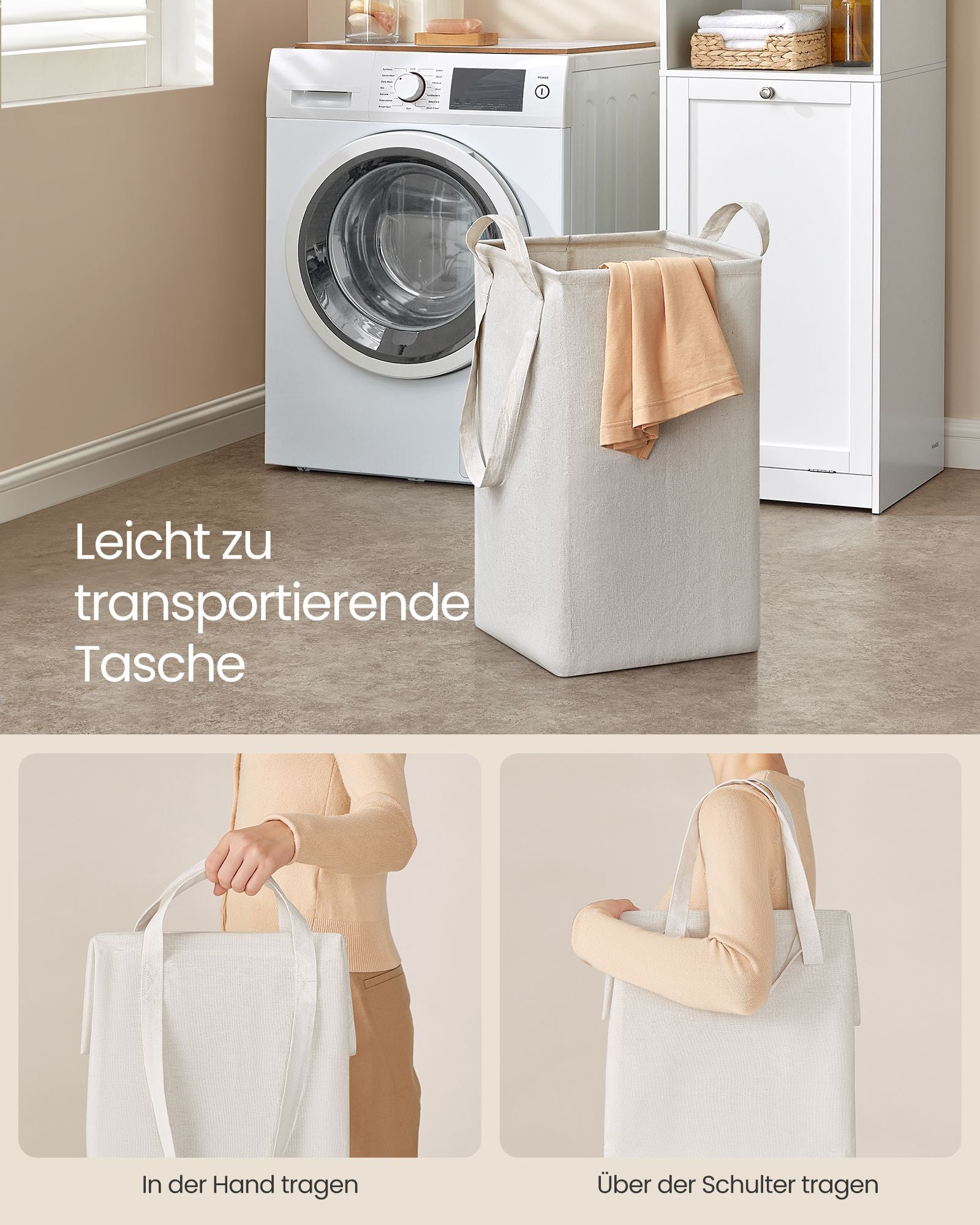 Bathroom cabinet - with laundry basket - 40 × 40 × 170 cm