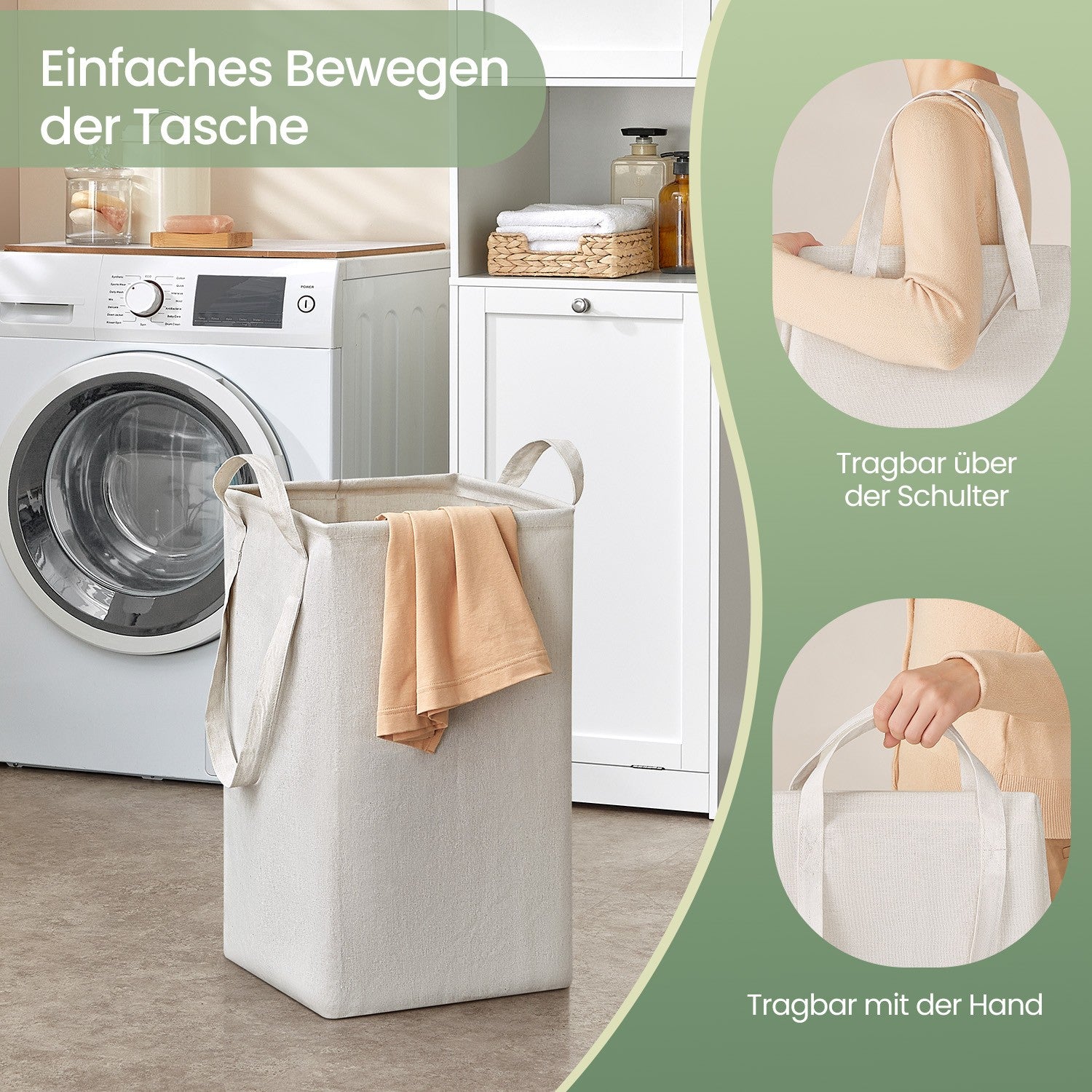 Bathroom cabinet - with laundry basket - 40 x 40 x 170 cm