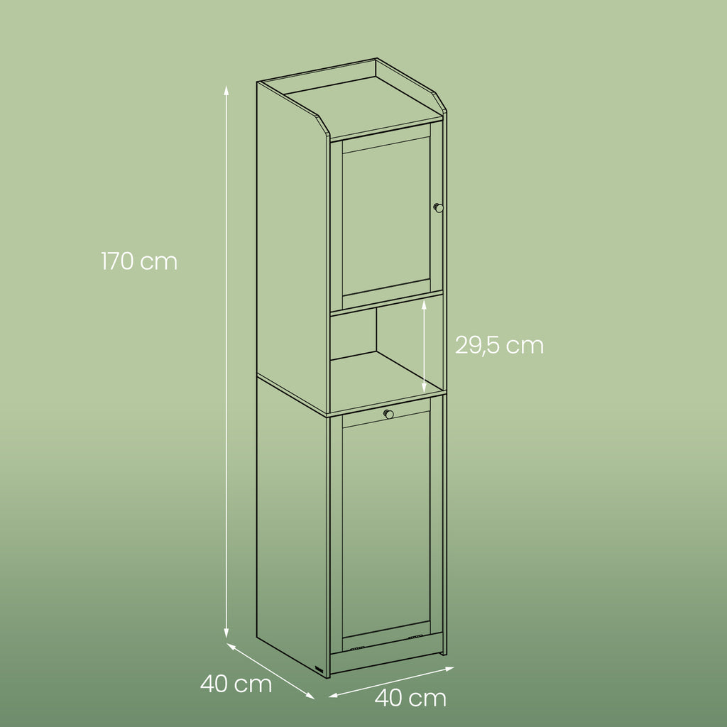 Bathroom cabinet - with laundry basket - 40 x 40 x 170 cm