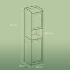 Bathroom cabinet - with laundry basket - 40 x 40 x 170 cm