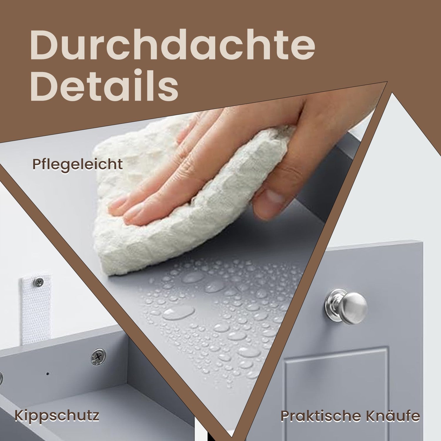 Bathroom cabinet - narrow cupboard for toilet paper, compact design