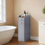 Bathroom cabinet - narrow cupboard for toilet paper, compact design