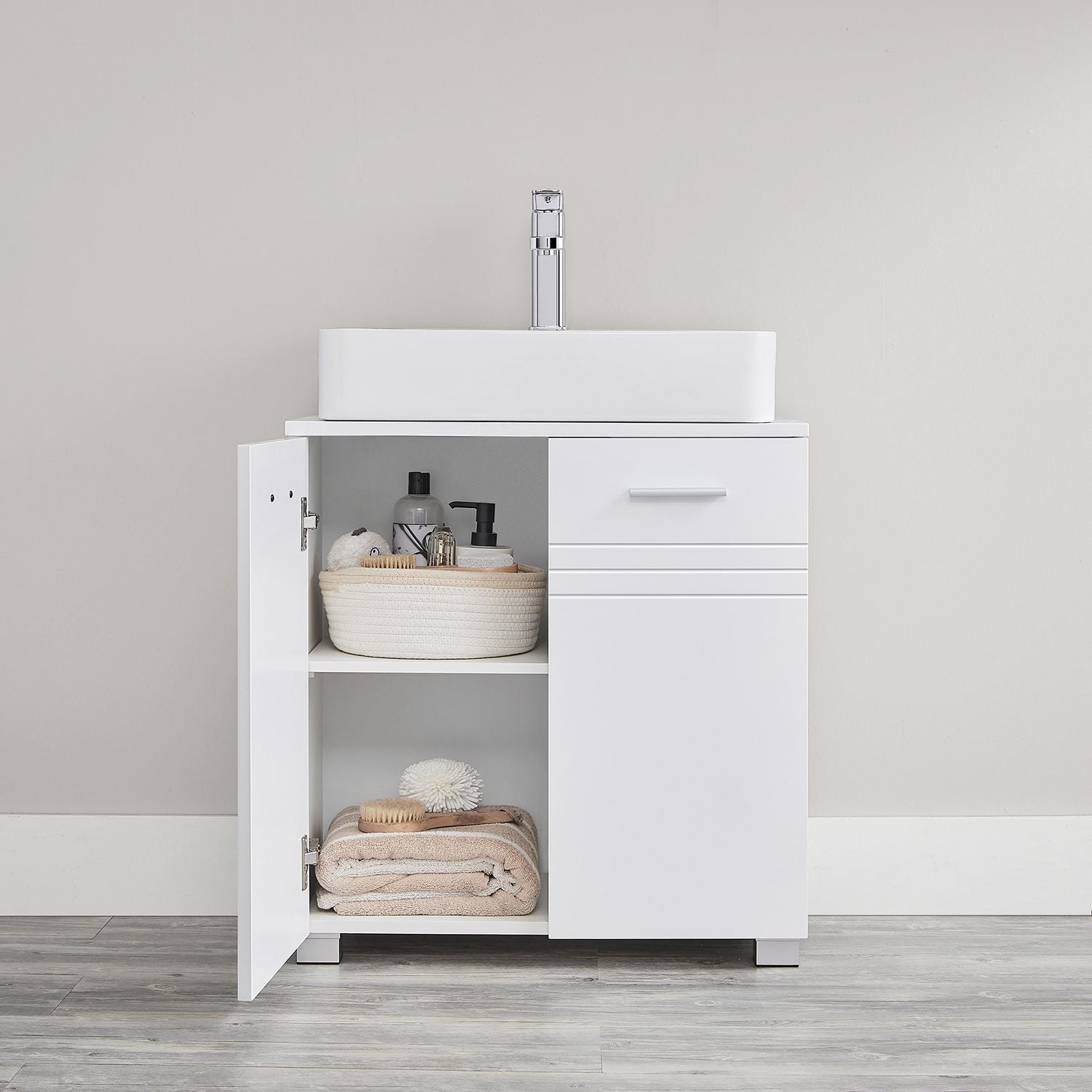Washbasin furniture - Bathroom Cabinet - Base Cabinet - With Double Doors - White