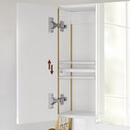 Mirror cabinet - Bathroom cabinet - With Lighting - Double Door - Modern - White / Gold