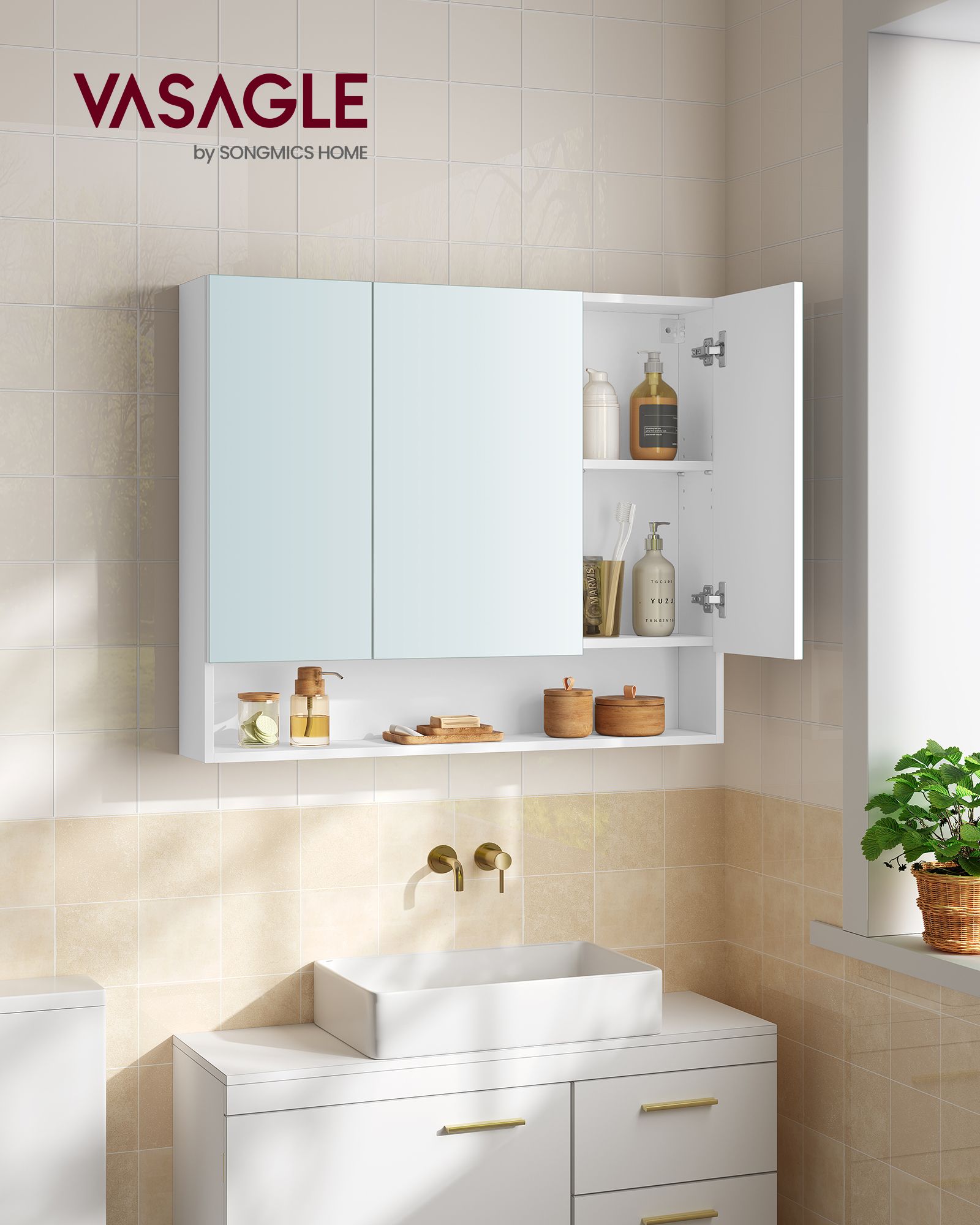 Bathroom Furniture - With 3 doors - 16.5 × 90 × 75 cm - Wolkwit