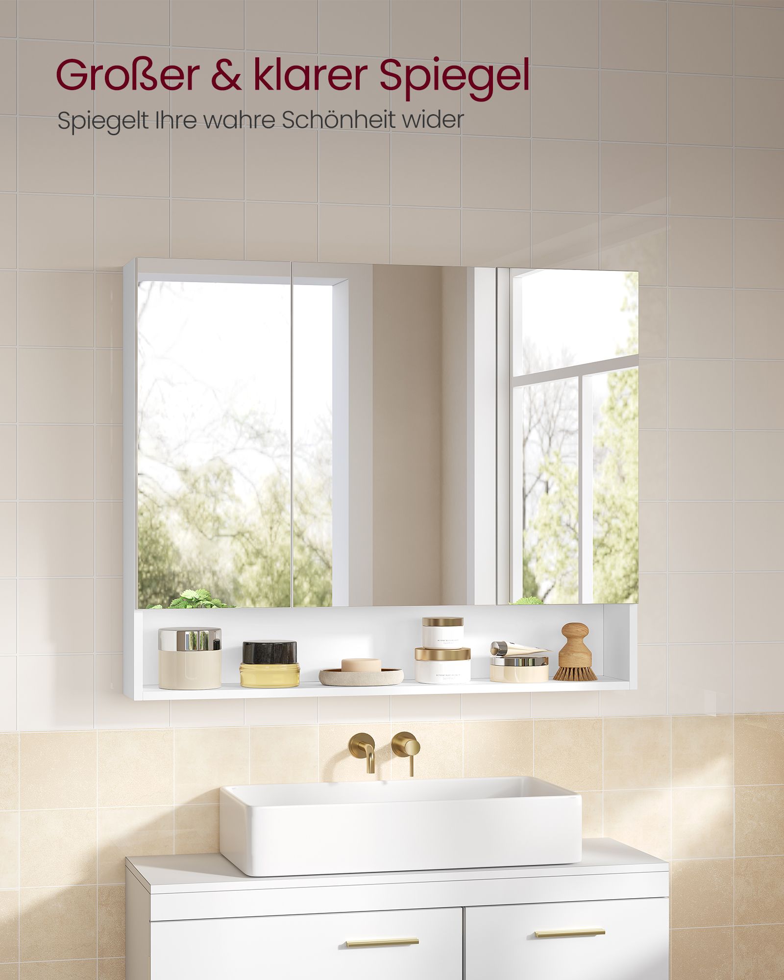 Bathroom Furniture - With 3 doors - 16.5 × 90 × 75 cm - Wolkwit