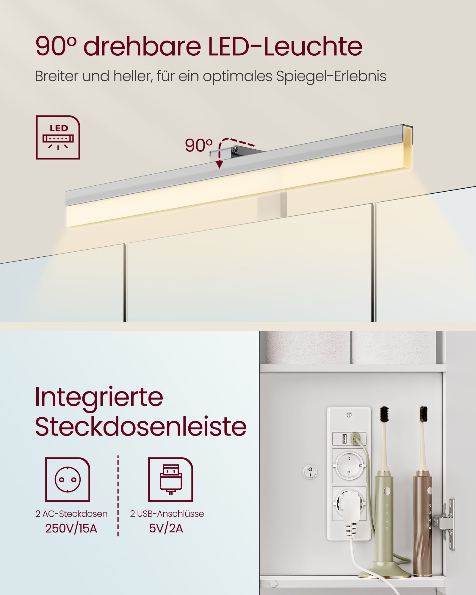 Bathroom furniture with 3 doors - 16.5 x 90 x 75 cm - Cloudy White