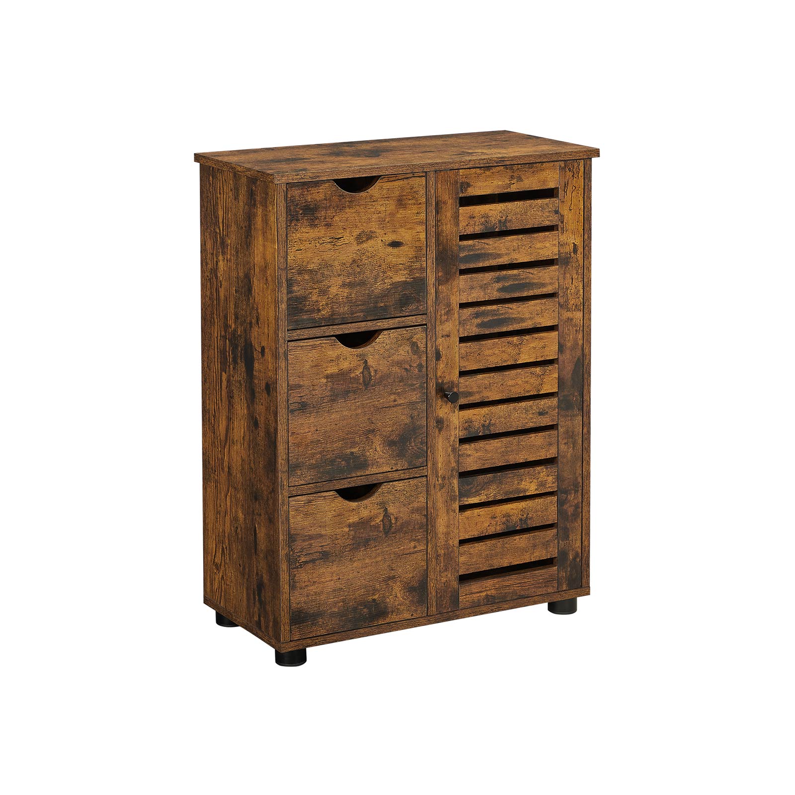 Bathroom furniture - Storage cupboard - 3 drawers - 2 adjustable shelves - Brown
