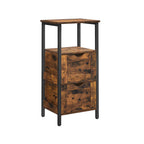 Bathroom cabinet - With 2 drawers - Storage cabinet - Vintage Brown / Black