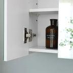 Mirror cabinet - Bathroom cabinet - 2 shelves - With mirror - Suspended - White