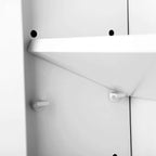 Mirror cabinet - Bathroom cabinet - 2 shelves - With mirror - Suspended - White