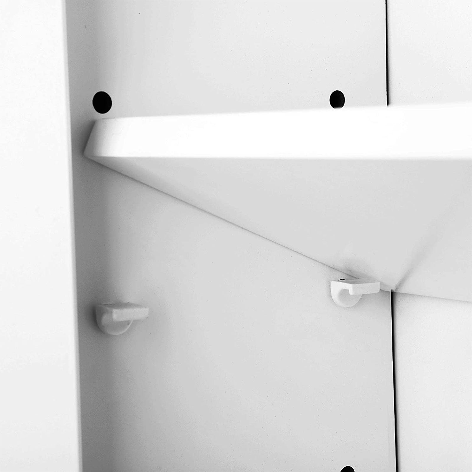 Mirror cabinet - Bathroom cabinet - 2 shelves - With mirror - Suspended - White