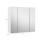 Mirror cabinet - Bathroom cabinet - 2 shelves - With mirror - Suspended - White
